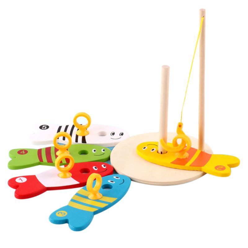 Children Wooden Toys Digital Fishing Column Game Kindergarten Supplies Parent-child Puzzle Kids Early Education Toy