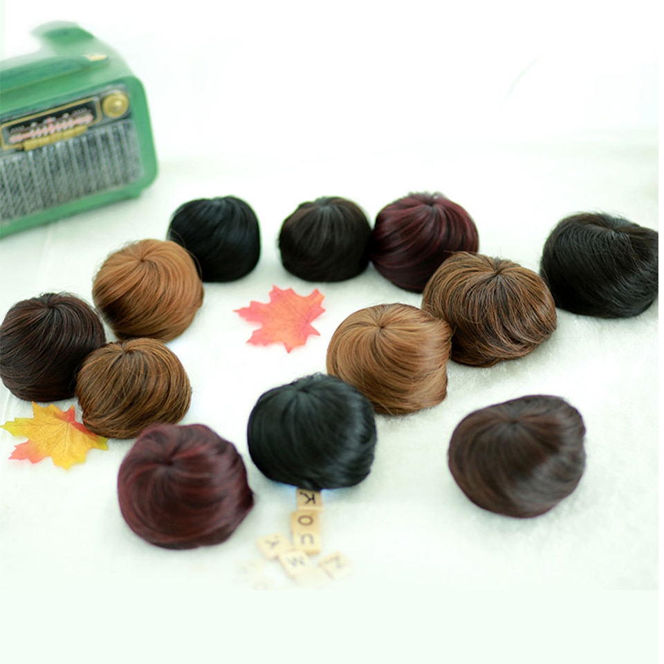 Weilai tytöt ruskea blondi pulla synteettinen chignon hiuslisäkkeisiin roller donitsi korkean lämpötilan kuitu naisille