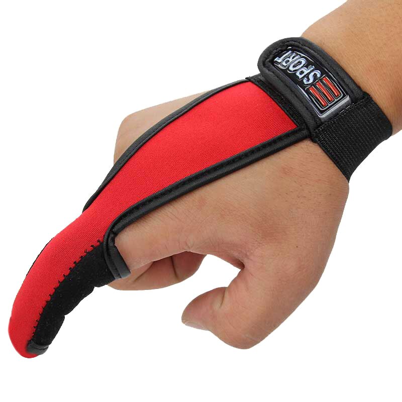 Guantes Protectores de un solo dedo para la pesca dedos desnudos pescadores Surfcasting guante antideslizante herramienta de Pesca de Mar ZJ55: Rojo