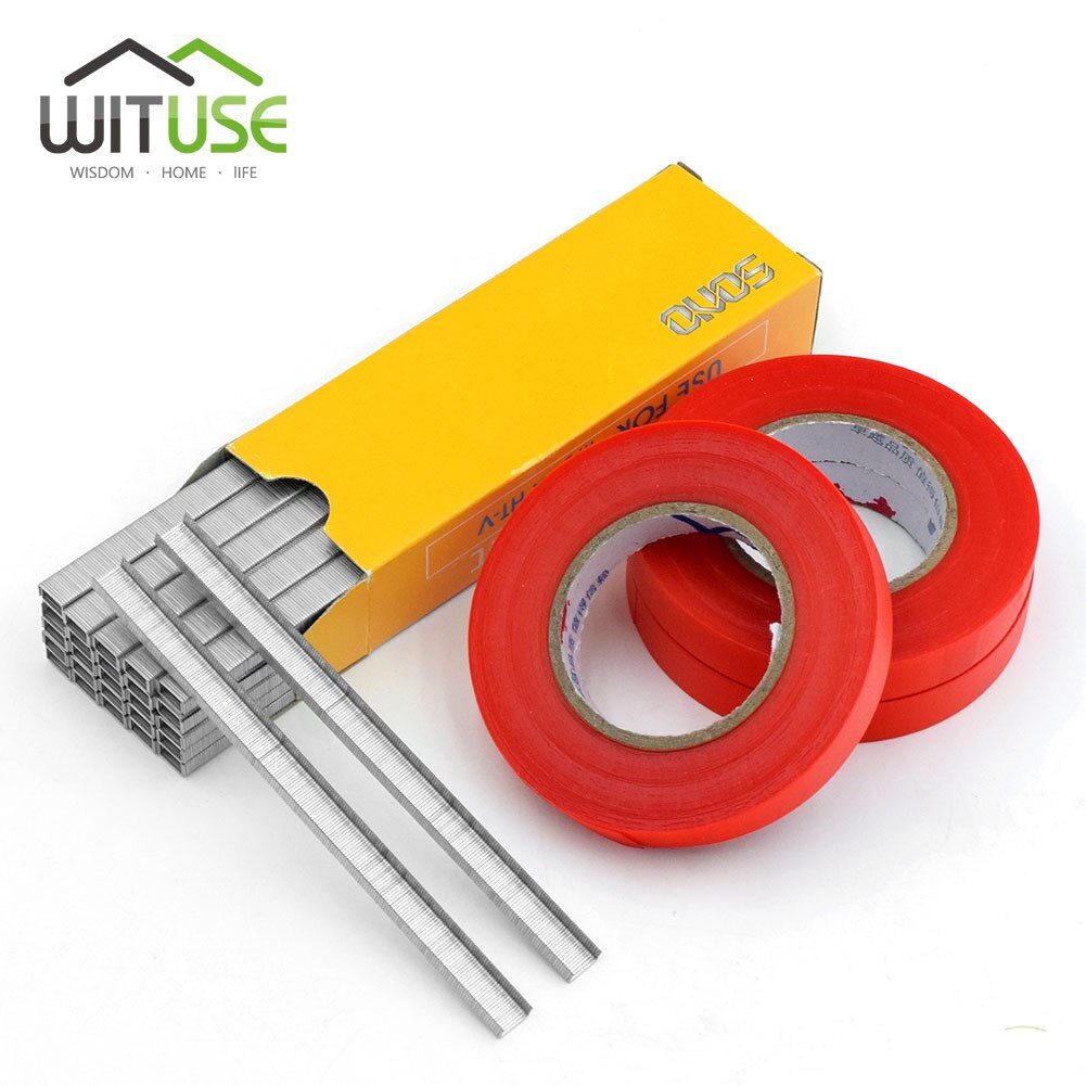 Plant Branch Hand Tying Binding Machine Flower Vegetable Garden Tools Fruit Tapener +Tapes+Staples Garden Vine Fixing Tapetool: EQF723