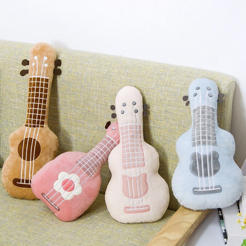 Simulation créative guitare en peluche jouets décoration de la maison bébé apaiser poupée doux oreiller coussin d'anniversaire