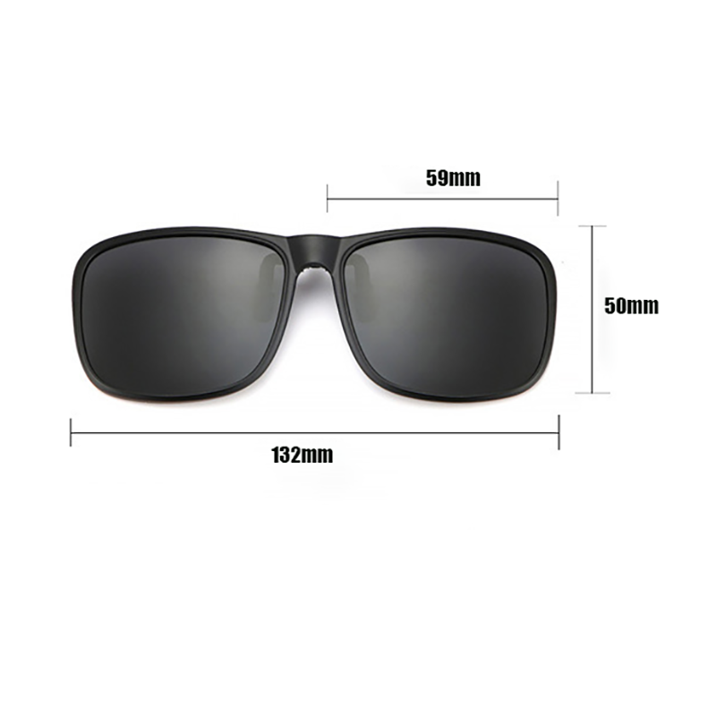 Polarized Clip Sunglasses Square Myopia Glasses Clip Driving Fishing Outdoor Cycling Night Vision Clip-on Goggles Eyeglasses