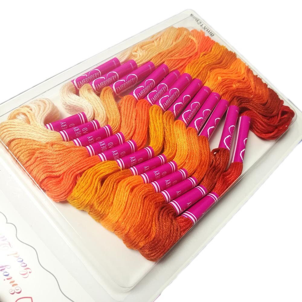 8/12 skeins Mr.hu Embroidery Thread Floss Anchor Similar DMC Cross Stitch Cotton Threads Hand DIY Sewing Craft Thread TH00051: orange 12 skein