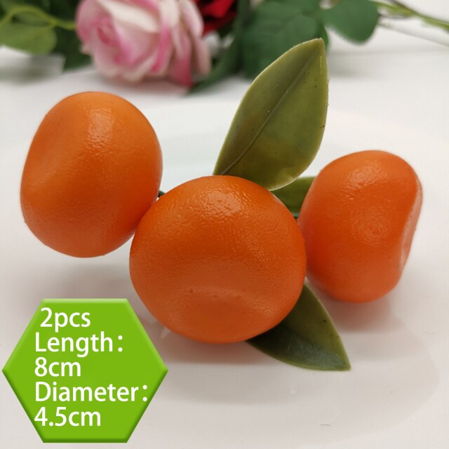 Decorative Artificial Orange Fruit Garden 2PCS Life-like Simulation Room: 3 Head
