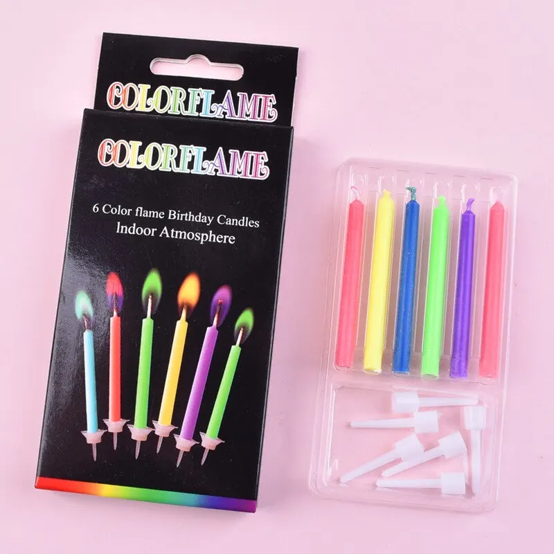 Velas coloridas para decoração, velas coloridas, chamas seguras, suprimentos para festas de aniversário, casamento e sobremesa, velas de bolo, 6 PCs, 12PCs: Vermelho
