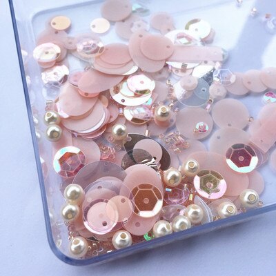 Kralen 2mm + Parel 6mm Pailletten Platte Ronde PVC Vormige Losse Pailletten voor Ambachten Paillette Naaien Decoratie DIY accessoire Lentejuelas: Skin