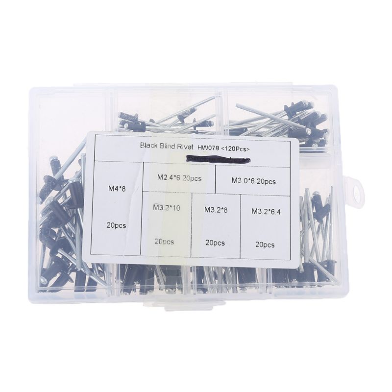 Nadisean 225 Pcs Pop Rivets Assortment Kit, 6 Sizes Aluminum Blind