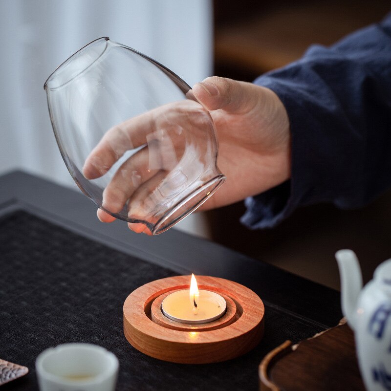 Bougeoir en verre Transparent, couverture de bougie coupe-vent rétro chinois Zen