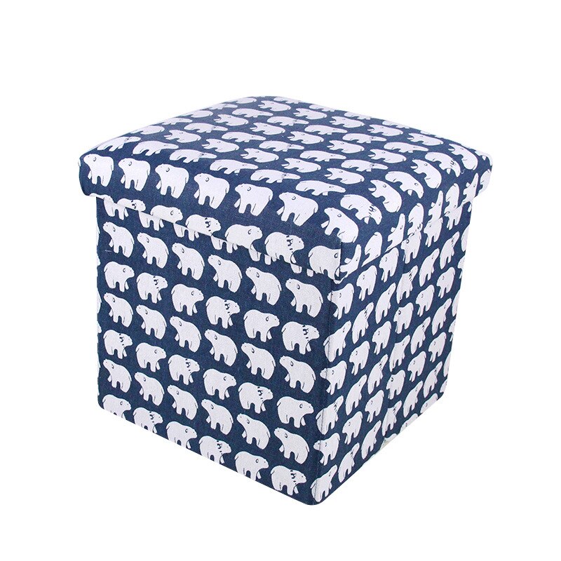 Cloth storage box foldable storage stool storage stool can sit adult multifunctional square sofa shoe changing stool ottoman: animal