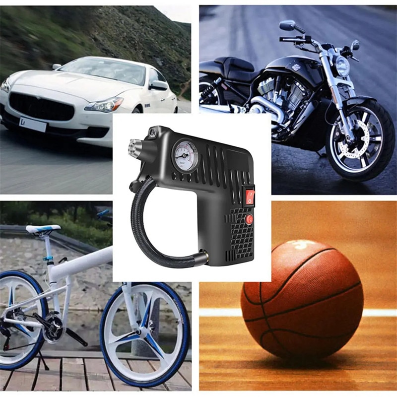 12v luftkompressor motorcykel luftpumpe led sikkerhedshammer kompressor til motorcykel elektrisk auto bilcykel