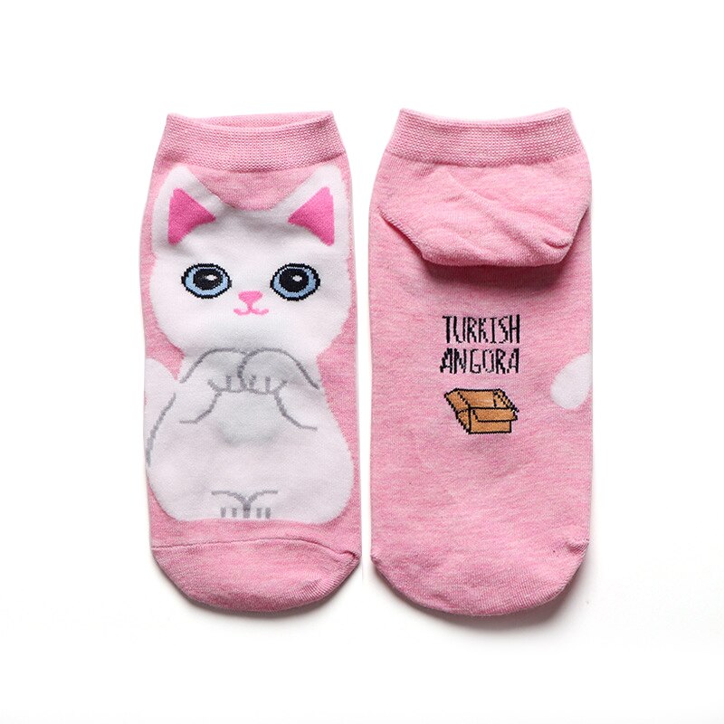 Novo! Bonito gato crianças meias de tornozelo adulto meias retas 5 cores meninas meninos quentes meias de algodão dropship