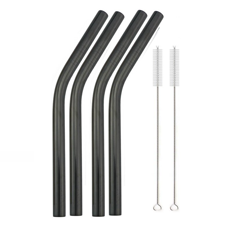 Large Wide Reusable Metal Smoothie Straws Reusable Eco-friendly 304 Stainless Steel Boba Bubble Straw for Bar Drinking Accessory