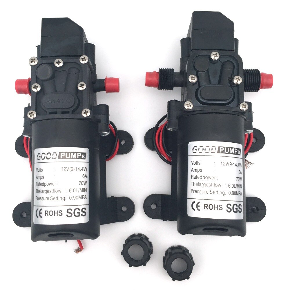 DC12V 70W Electric Diaphragm Water Pump 6L/Min 130PSI High Pressure Self Priming Pump for Water Diaphragm Pump