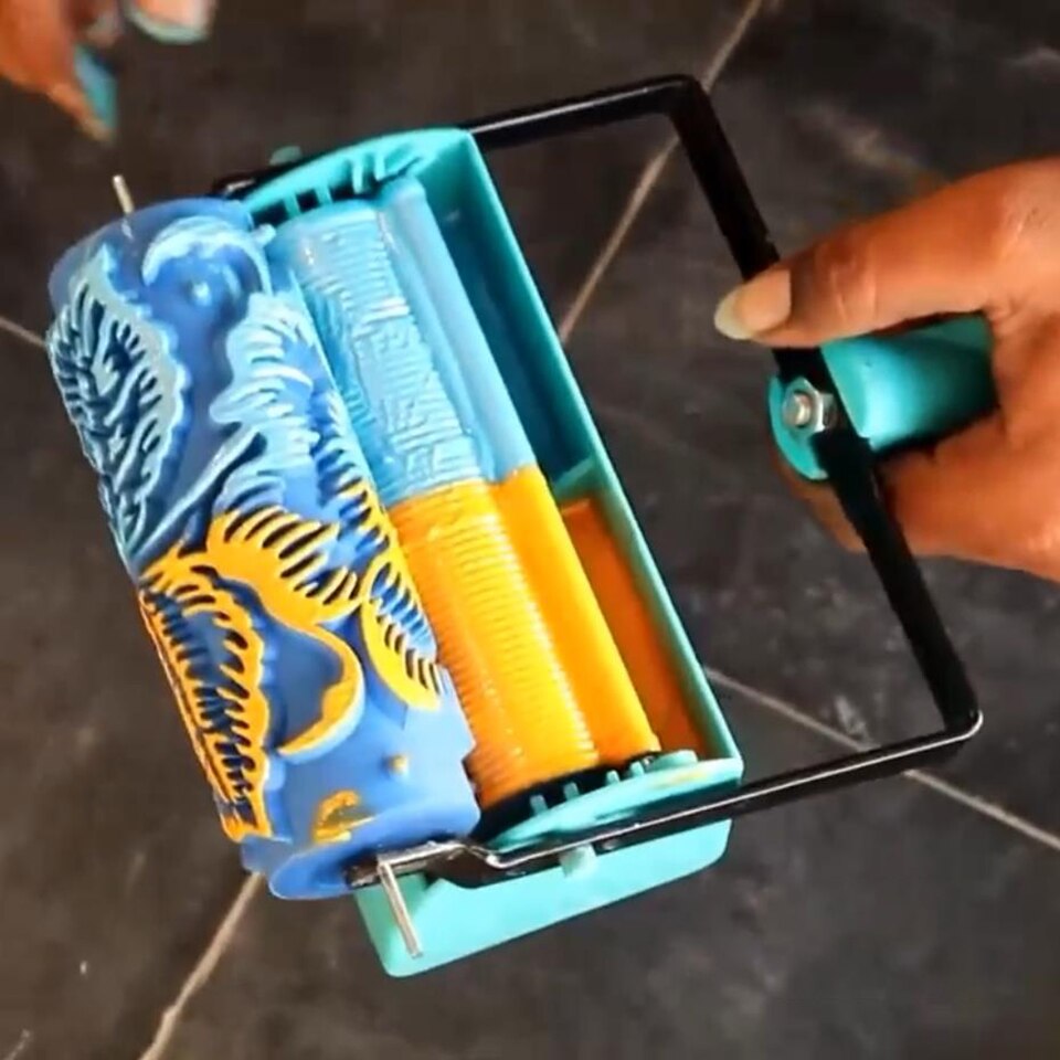 Wall Decoration Paint Painting Tools WIth 7" Rubber Roller Brush Tool Set 3D Pattern Wallpaper Home Room Decor Painting Machine