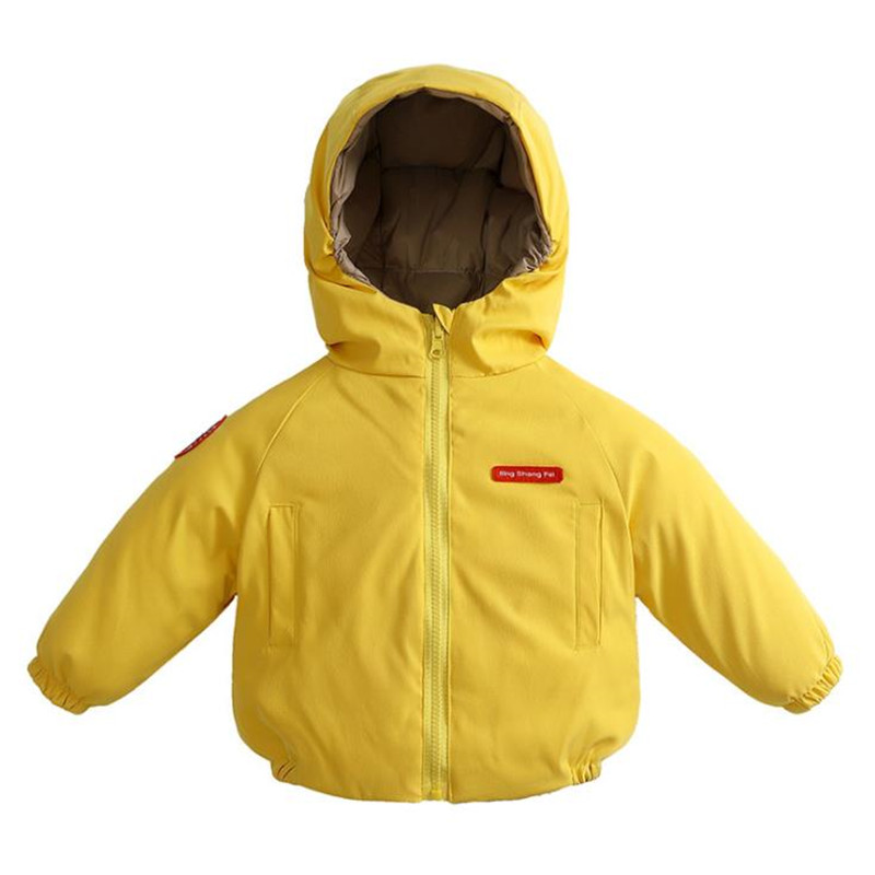 Winter Baby Snowsuit Zipper Solid Warm Hooded Snow Wear Cotton Infant Coat Winter Clothes for Baby