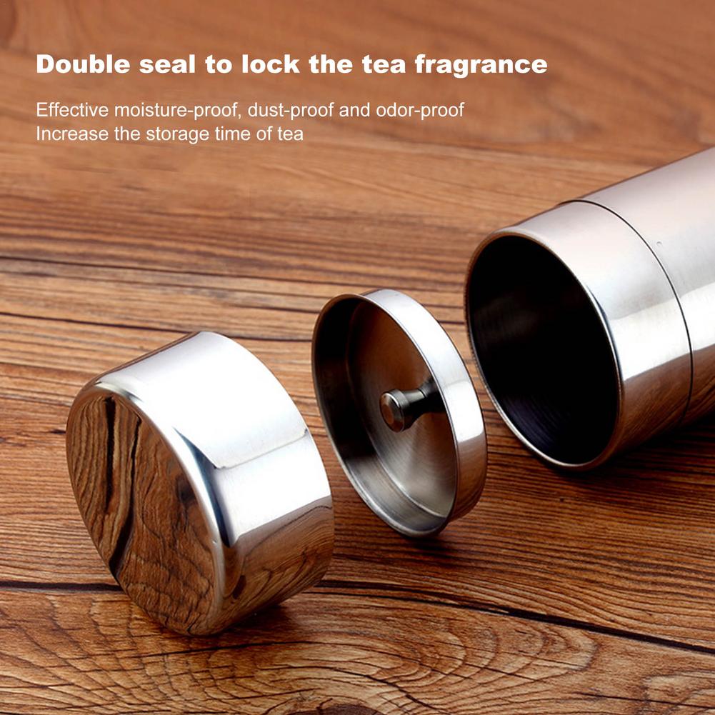 Tea Pot Canister Tin Container With Airtight Lid For Loose Tea 100% Brand 304 Stainless Steel Double-layer Sealing 400 500ml