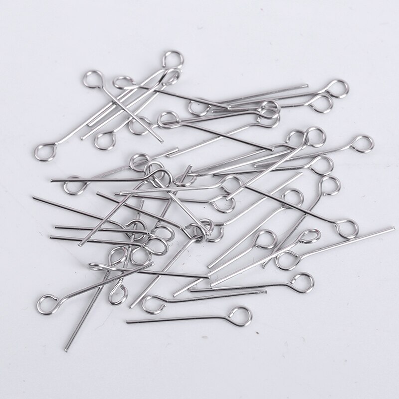 Lote de 100 unidades de alfileres dorados y plateados de acero inoxidable para joyería, accesorios de joyería Diy, aretes de borla, alfileres para la cabeza para suministros de joyería