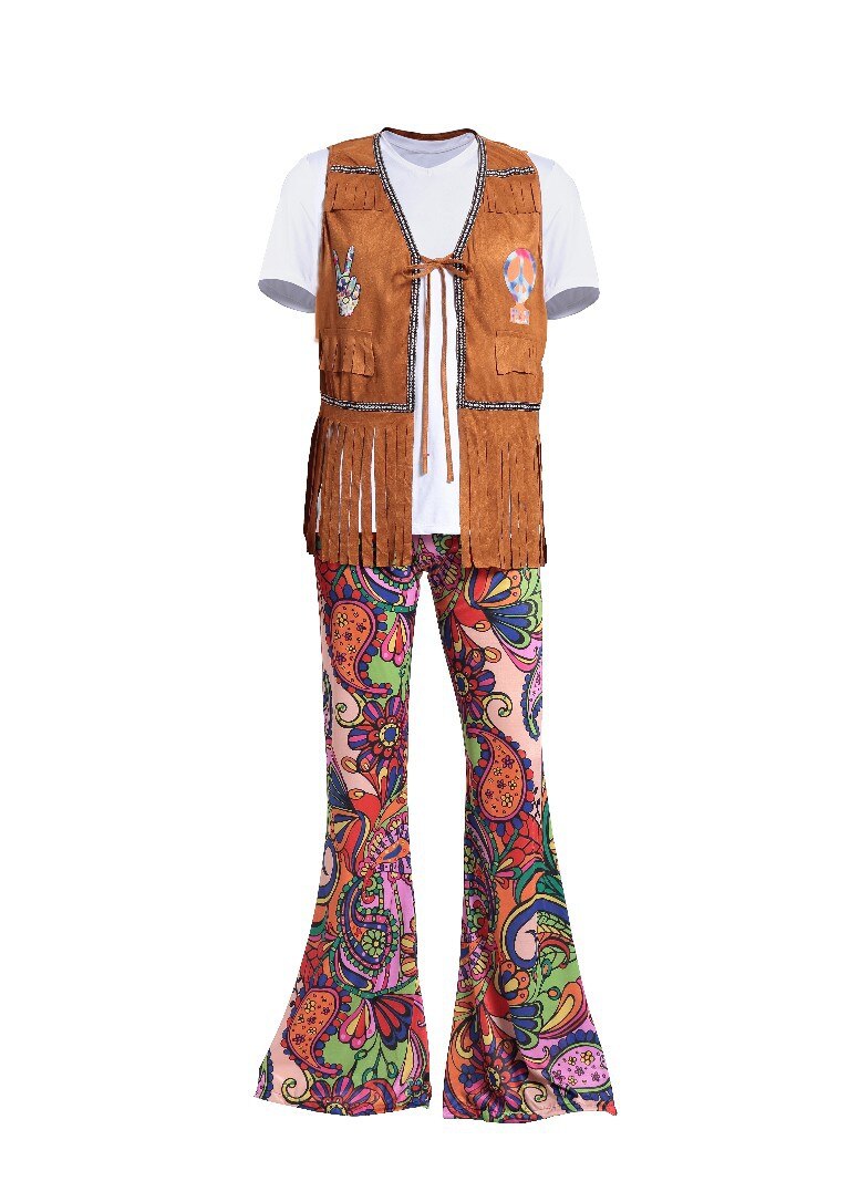 Disfraz Vintage Hippie de los años 50 para Halloween, ropa para Club nocturno, Bar, , escenario, cantantes de Hip Hop, ropa de actuación: man / XL