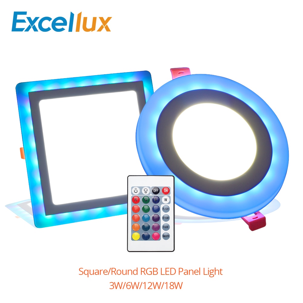 1PCS Round/Square LED Panel Light Colorful 3W 6W 12W 18W RGB Panel Light AC85-265V Ceiling LED Panel Downlight Wireless Dimmable