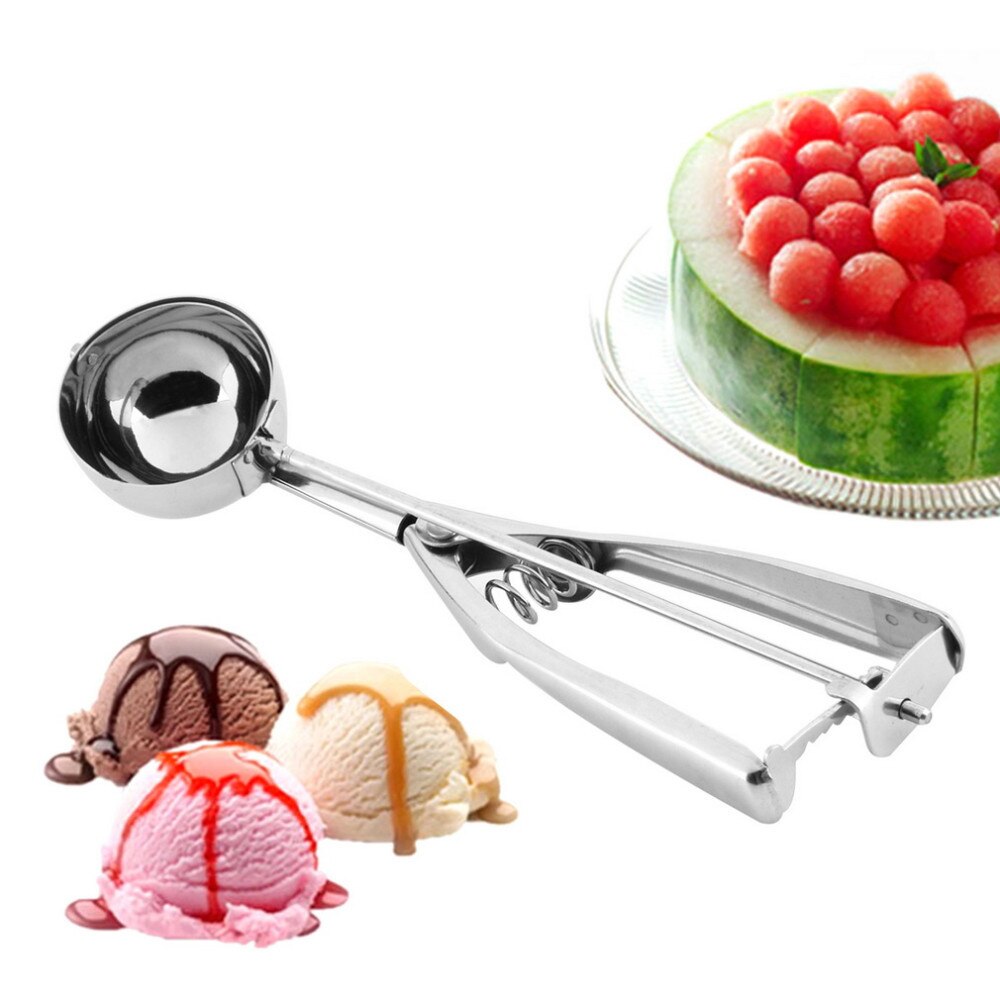 4CM 5CM 6CM Kitchen Ice Cream Mash Potato Scoop Stainless Steel Spoon Spring Handle Kitchen Accessories