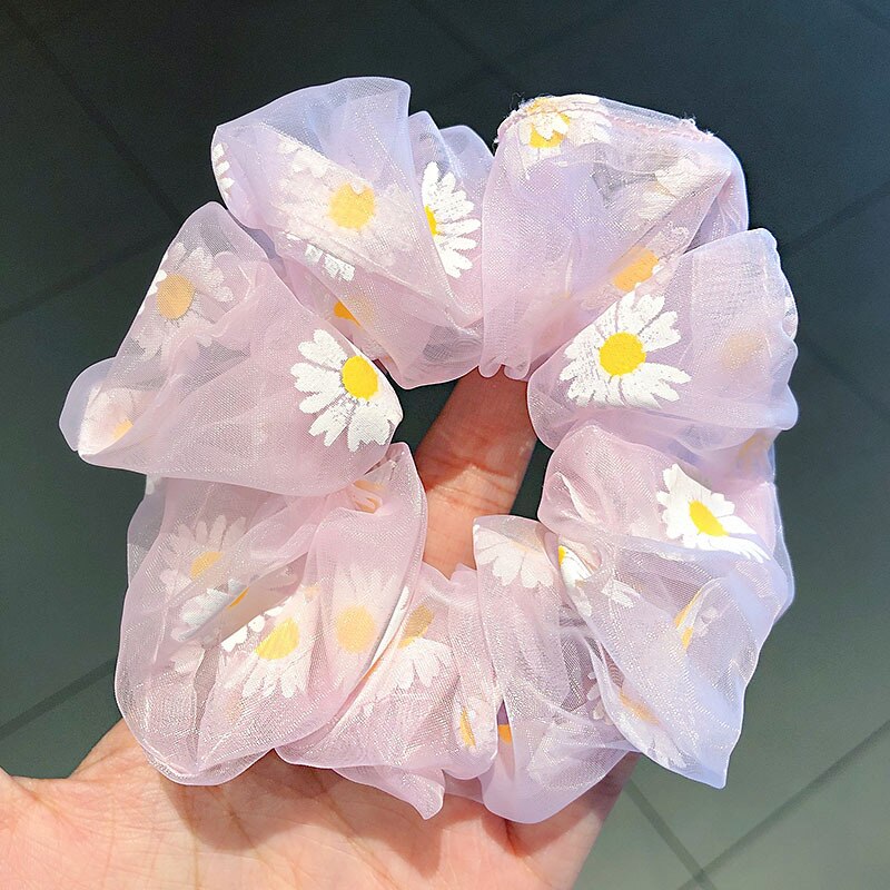 Diadema de margaritas de malla para niña, lazos para el pelo, accesorios para cabello de mujer, tocado