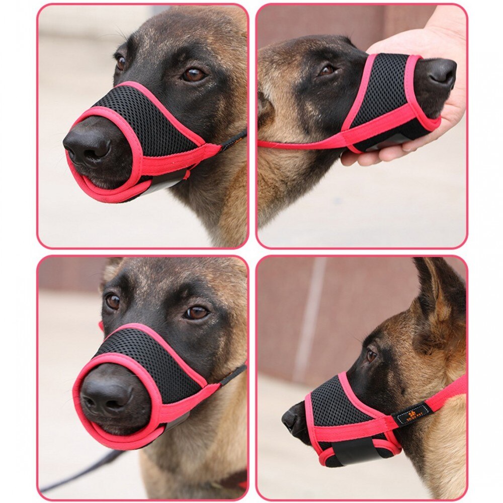 XS-XL Dog Muzzles Adjustable Nylon Breathable Dog Mouth Mask Anti Bark Bite Chew Small&amp;Large Dogs Muzzles Pet Training Supplies