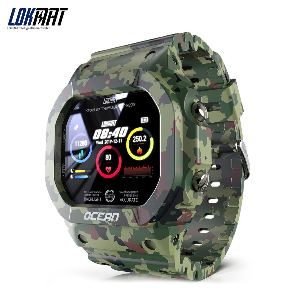 1.14 inch Smart Watch Wrist Heart Rate &amp; Blood Pressure Monitor IP68 Waterproof Men's Watches Remote Camera Women Smartwatch: Green