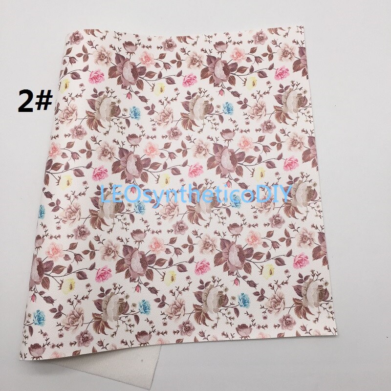 1 Pc 21X29CM Bloemen Gedrukt Faux Leer Stof, Synthetisch Leer Stof Lakens, Leer Voor Maken Bows Leosyntheticodiy T413: 2