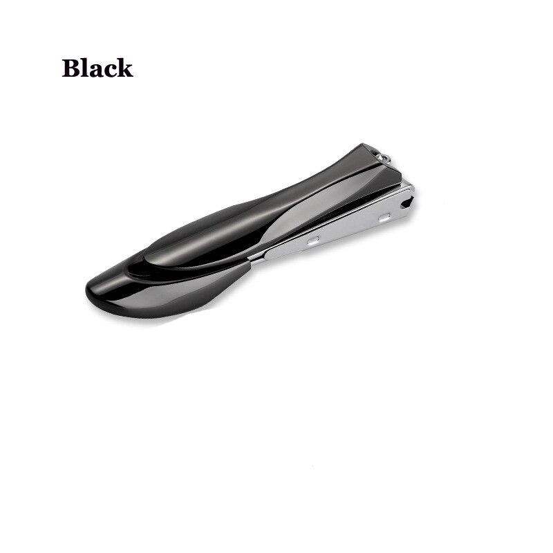 Roestvrij Staal Nagelknipper Nagelknipper Anti Splash Rvs Nail Cutters Voor Manicure Teennagel Vingernagel Trimmer: Black / S(1.1X7.5cm)