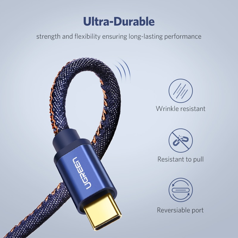 Ugreen USB C Cable for Xiaomi Mi 8 3A USB Type C Cable Fast Charge Data Cable for Samsung Galaxy S9 Nintend Switch USB Charger