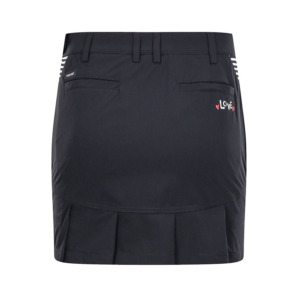 Golf kort nederdel sommer damer kort nederdel taske hofteplisseret nederdel for at forhindre eksponering: Sort / Xl
