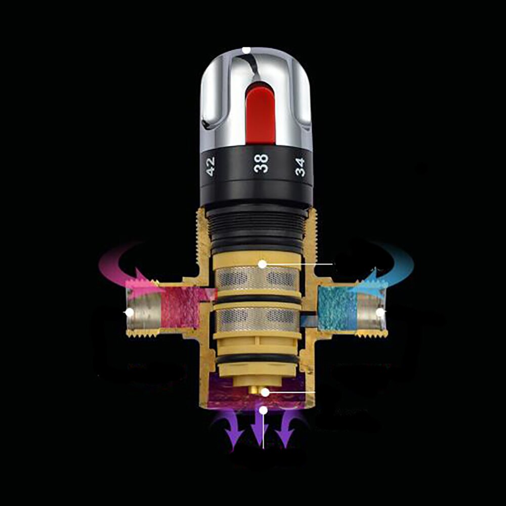 Brass Thermostatic Mixing Valve G1/2" , Adjust the Mixing Water Temperature DN15 , thermostatic valve