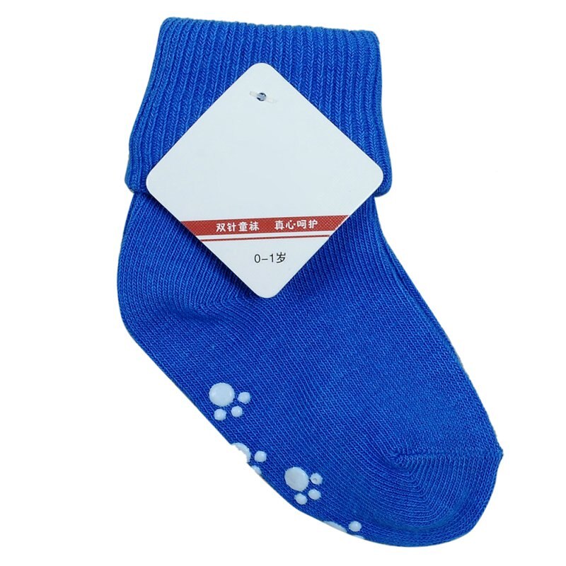 Antislip Warm Baby Sokken Meisjes Lente Katoenen Sokken Peuter Jongen Meisjes Vloer Sokken Baby Kleding Accessoires Anti Slip sok: Blauw