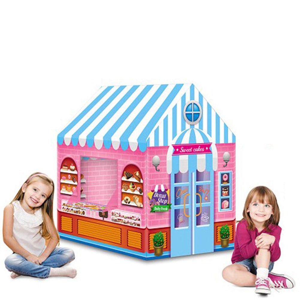 Nyeste børnetelt prinsesse prins legehus børn legehus indendørs udendørs legetøj telte til børn: B