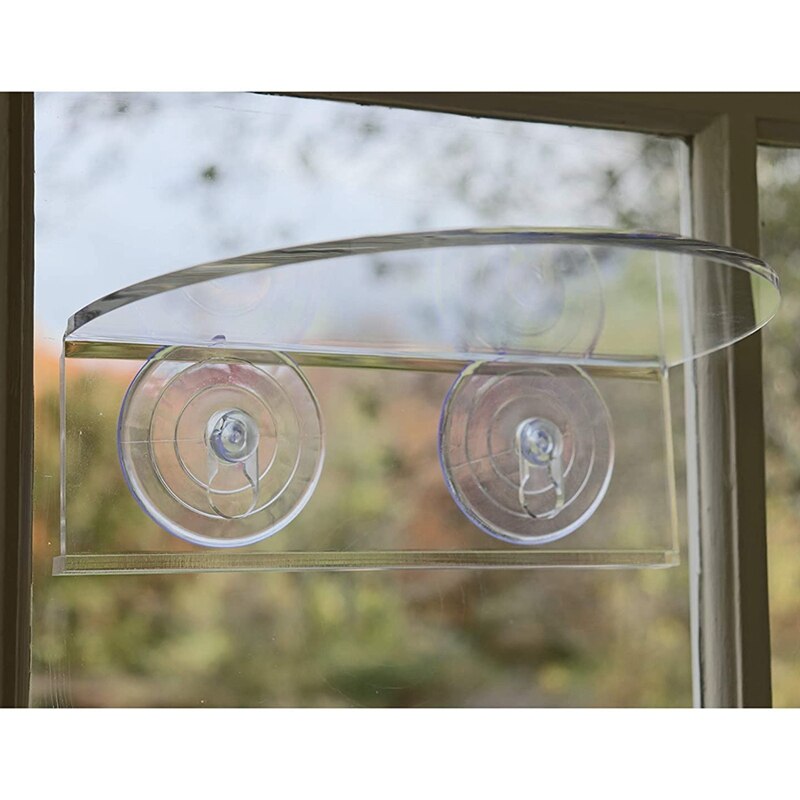 Venster Plank Voor Planten, clear Acryl Planken-Zuignap Indoor Plant Holder - Glas Vensterbank Extender (1 Pack)