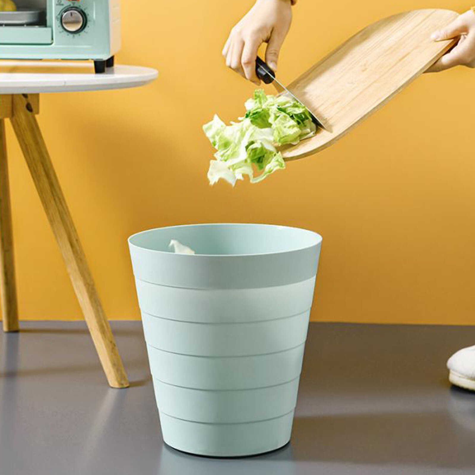 Papelera pequeña de 6L para escritorio, Cubo de basura de plástico para mesa de oficina Y hogar, cesta para artículos diversos, caja de barril Y