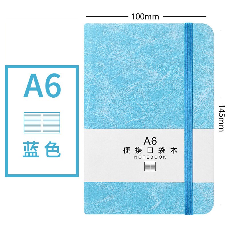 Kawaii 100 Sheets Portable Notebook A6 A7 Bullet Journal Notebook Foreign Languages Word Book Vocabulary Memory Study Stationery: A6 Blue