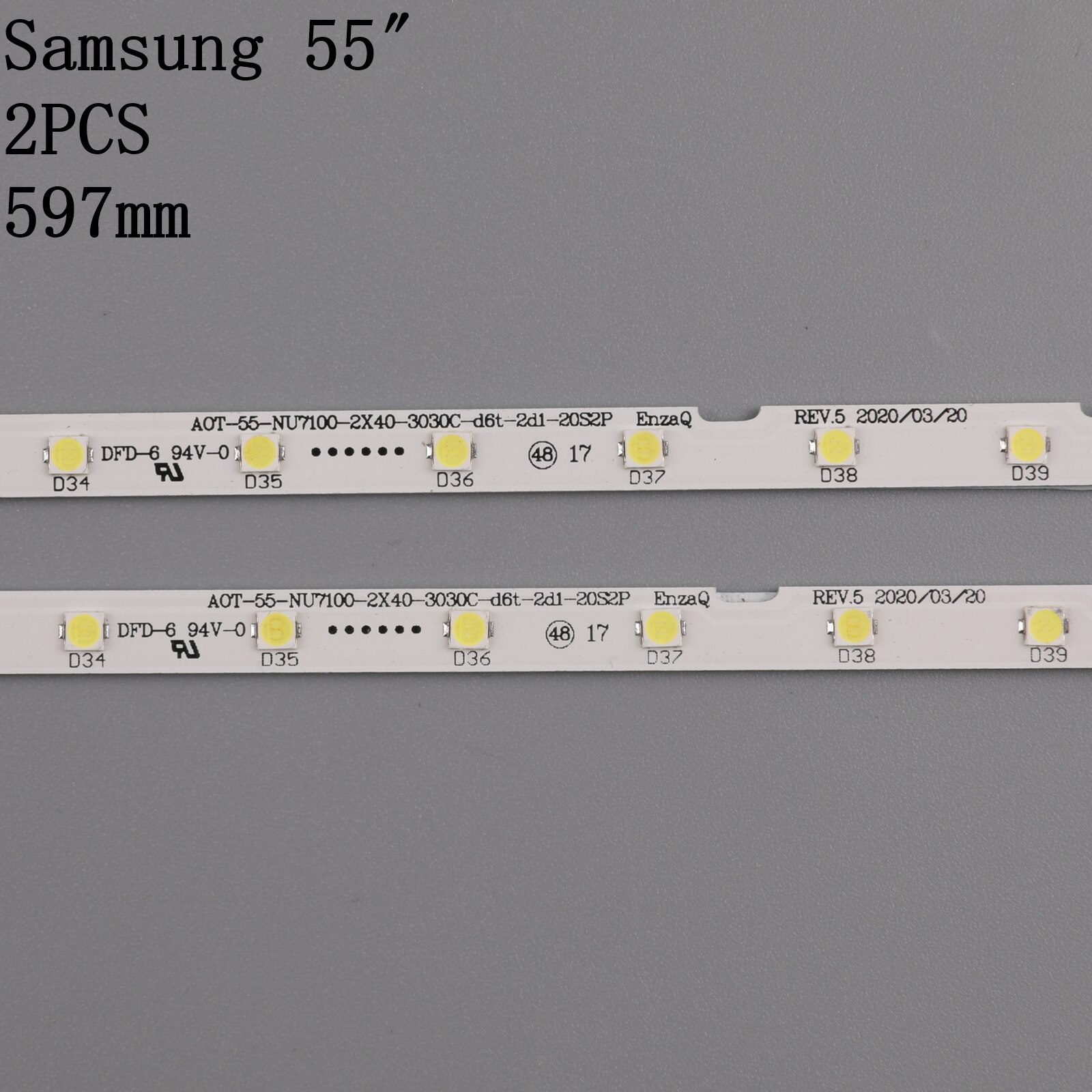 Led baggrundsbelysning strip 40 led til samsung 55 "tv  un55 nu 7300f ue55 nu 7105 aot _55_ nu 7300_ nu 7100 55 nu 710c bn96-45913a bn61-15485a