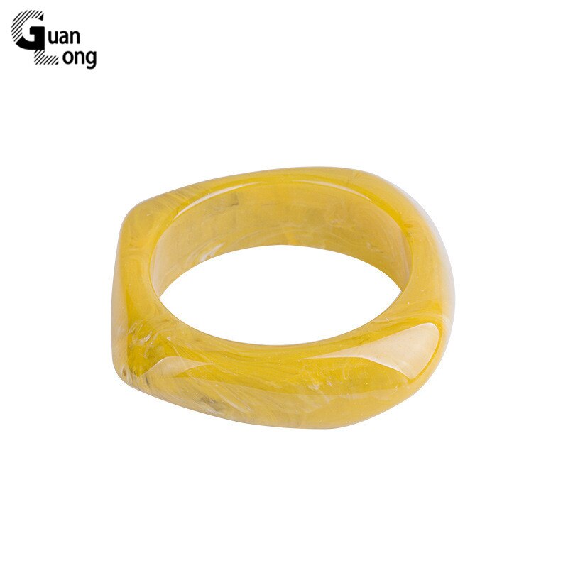 GuanLong klasyczna moda żywica mankietów bransoletki bransoletki dla kobiet akrylowa szeroka nieregularna geometryczna bransoletka kobiet urok biżuterii