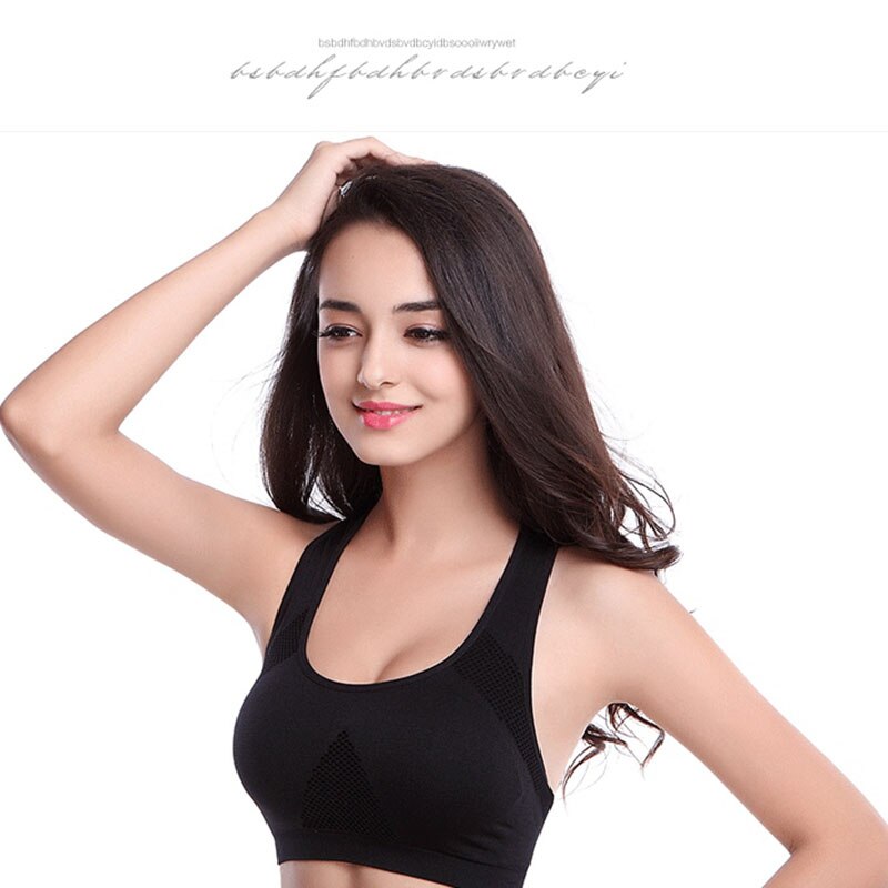 Sujetador deportivo transpirable para mujer, Top con relleno a prueba de golpes, para gimnasio, correr, Fitness y Yoga