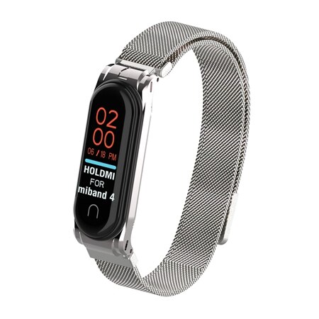 YUEDAER mi Band 4 correa de Metal para Xiaomi mi Band 4 correa de acero inoxidable mi Band 4 correas de muñeca mi lanese Loop mi Band4: Milanese Sliver