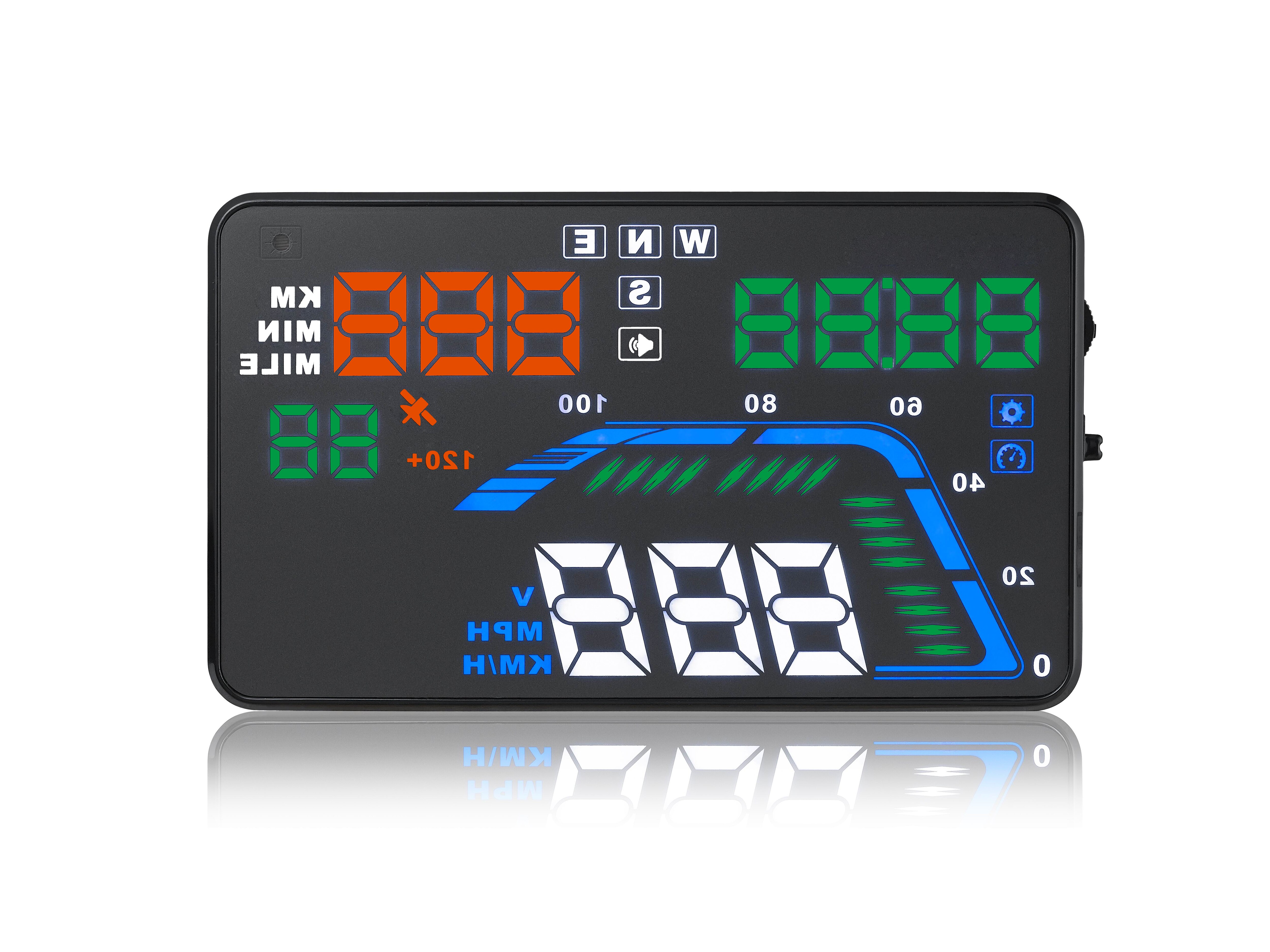 Q7 inch auto hud gps head-up display universele snelheidsmeters waarschuwing 5.5 te hoge snelheid dashboard voorruit projector: Default Title