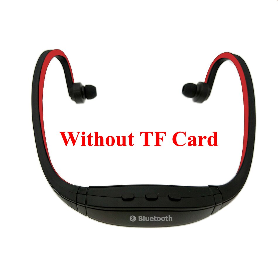HOMEBARL BS19C Bluetooth 4.0 Sport bezprzewodowe słuchawki na szyję słuchawki słuchawki + 8GB 16GB karta Micro SD/FM Radio / Mic PK ZK-S9: Red No TF Card