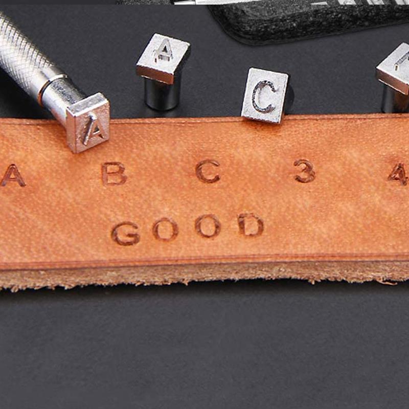 6mm Leather Letter Number Stamp Set Leather Embossing Kit Leather Alphabet Carving Punch Tool for DIY Handmade Leather Art 36PCS