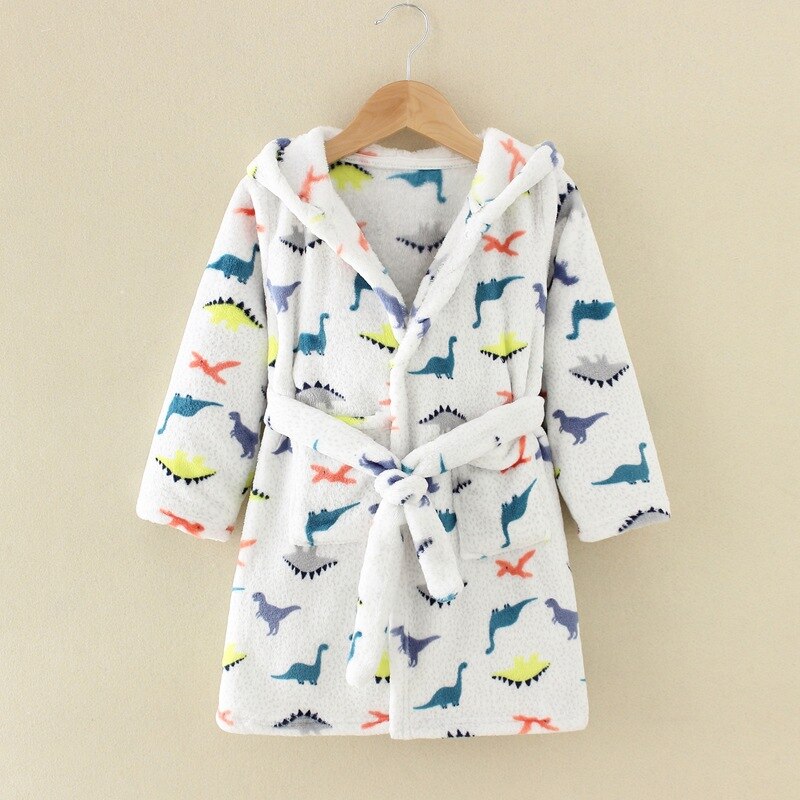 Kinderen Badjassen Flanel Winter Kinderen Nachtkleding Badjas Baby Pijamas Nachtjapon Voor Jongens Meisjes Pyjama 10-2 Jaar Baby kleding: Dinosaur