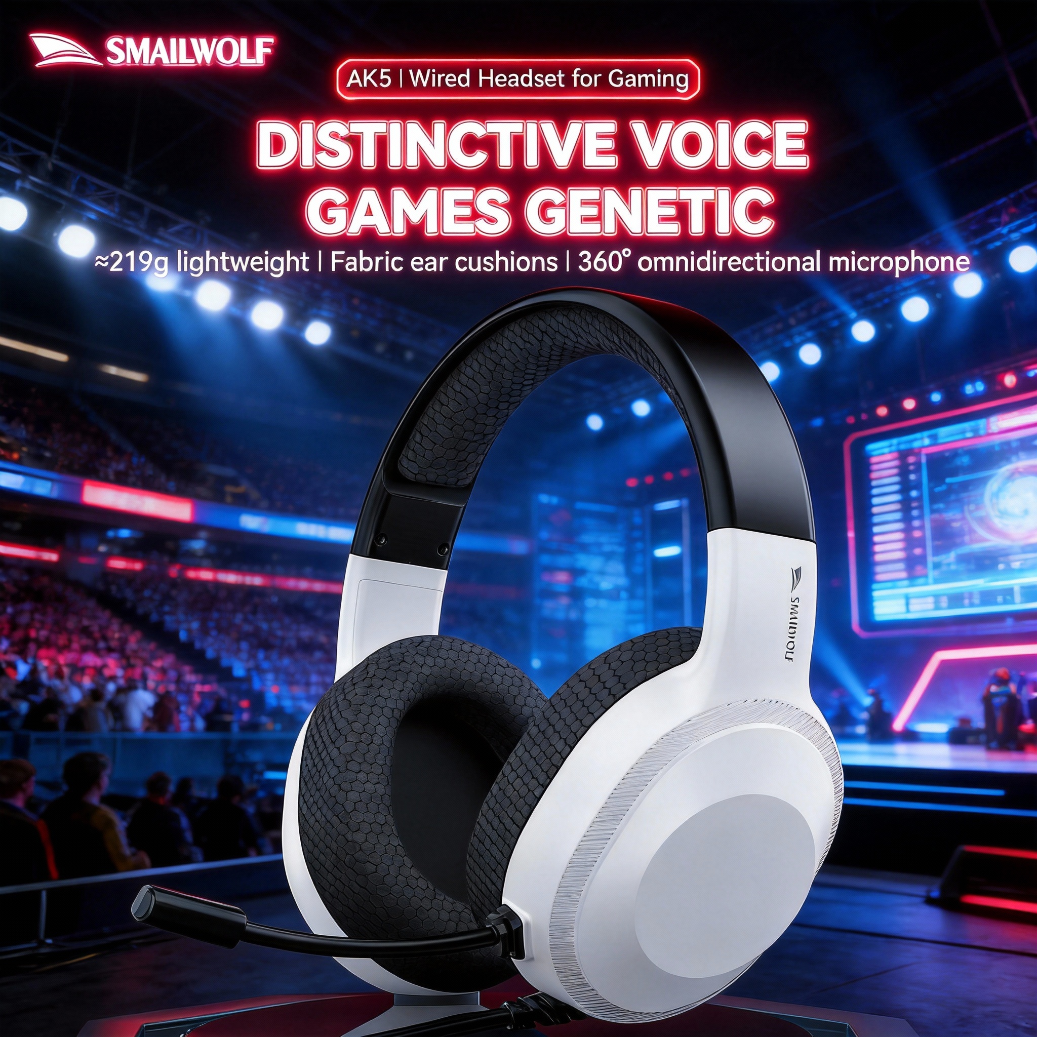 SMAILWOLF AK5 wired headset gaming headset lightweight e-sports gaming headset with microphone desktop laptop universal