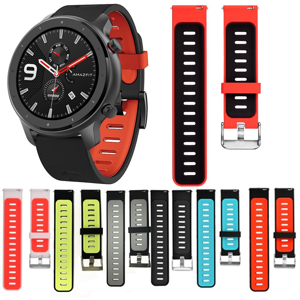 Sport Farbe Silikon Handgelenk Gurt Für Huami AMAZFIT GTR 47mm Smart Uhr Strap Ersatz Band Luxus Armband Frauen Männer 19Aug