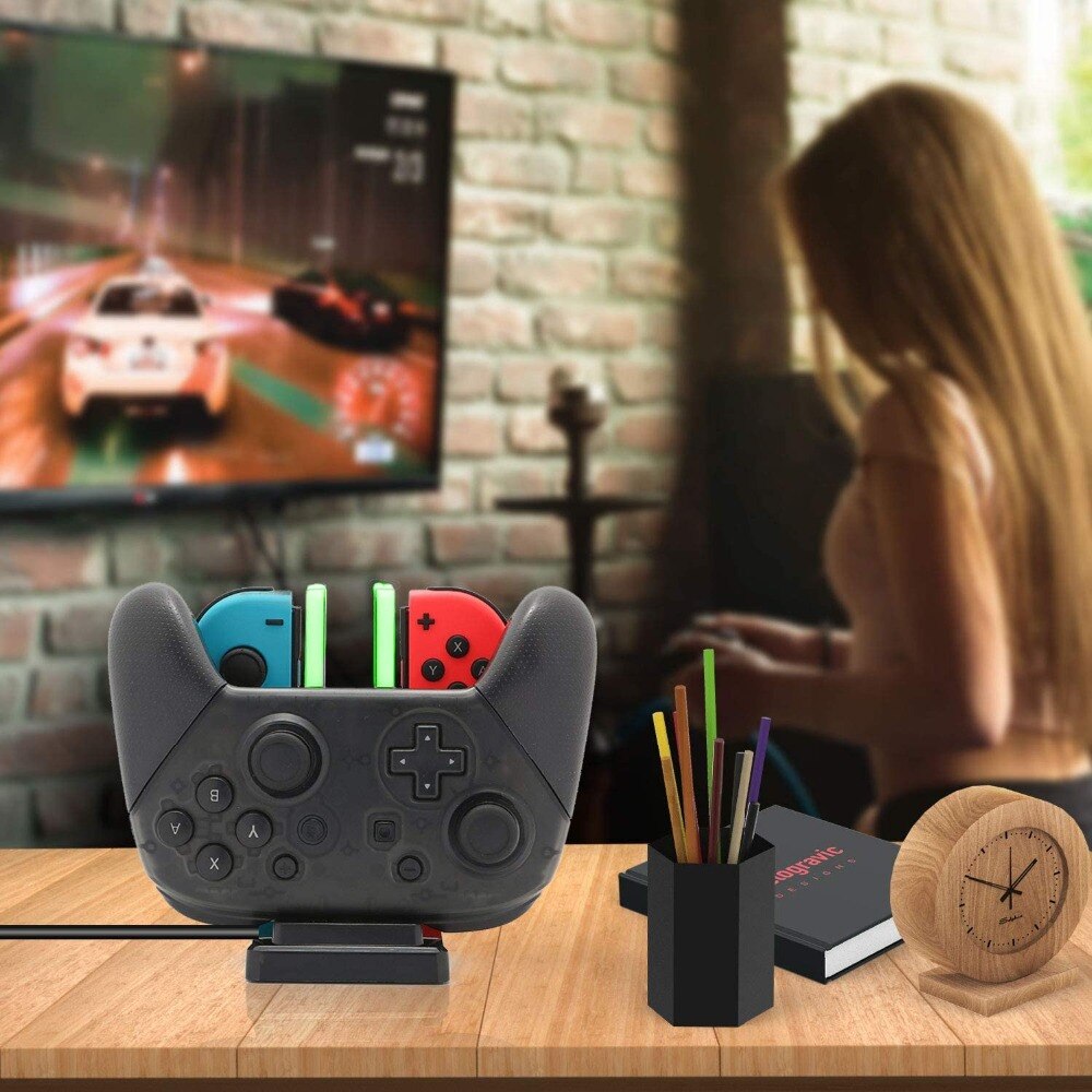 Opladen Station Kit Voor Nintendo Switch Joypad Controllers En Pro Controllers Charger Dock Thumb Stick Grips Voor Ns Schakelaar