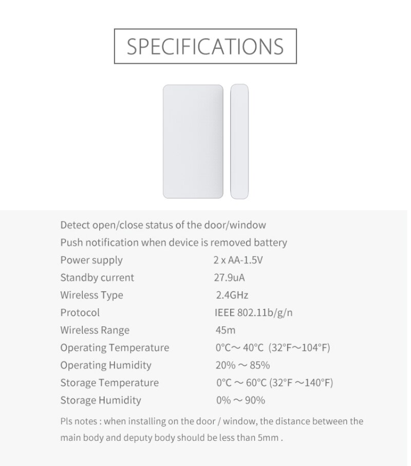 Tuya Wifi Door Window Entry Sensor Alarm Burglar Home Security Warning System Work Google Assistant Alexa Window Door Sensor