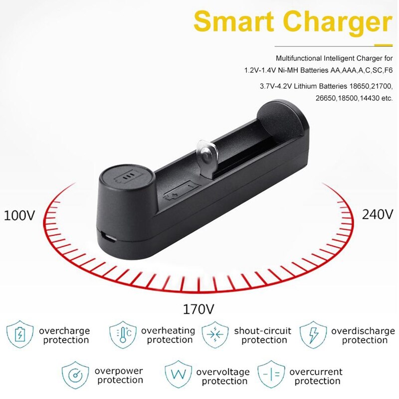 18650 Lithium Battery Charger 26650 21700 18340 C1 Battery Charger